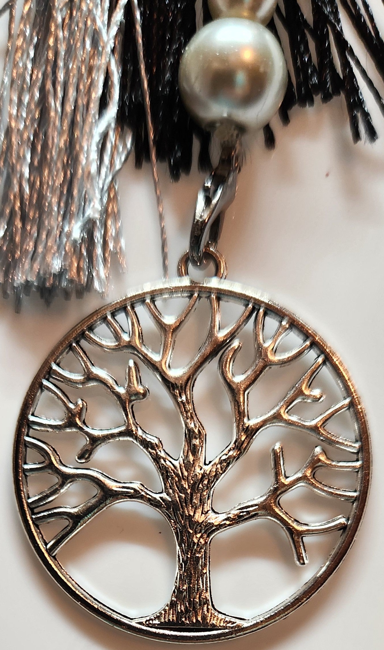 Silver & Black Family Tree keychain